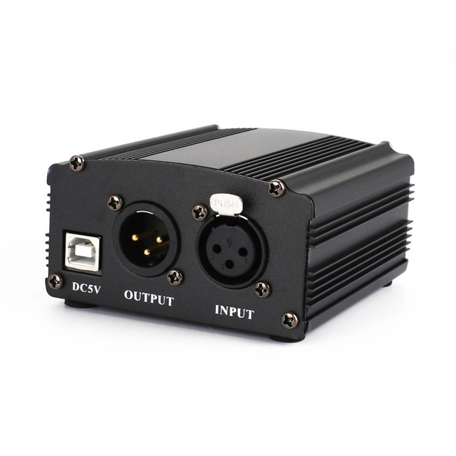 48V USB Phantom Power Supply Mini Microphone Condenser Recording Equipment Cardioid Handheld Mic XLR Connector Wireless Metal