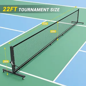 Sistema de Red de Pickleball de Grado Profesional Resistente y Económico de 22 Pies <span class=keywords><strong>con</strong></span> Ruedas para Adultos - Product Image 2