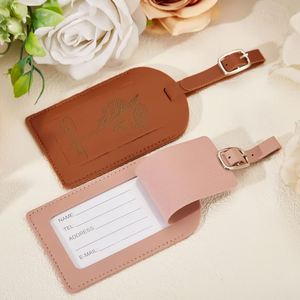 Juego de Etiquetas de Equipaje Personalizadas de Cuero PU con Grabado Personalizado, Fundas para Pasaportes, Etiquetas para Maletas de Viaje - Product Image 5