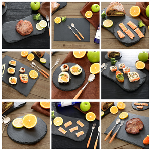 SH batu hitam papan keju Slate baki saji persegi bahan <span class=keywords><strong>PC</strong></span> diskon besar makanan piring untuk penyaji Sushi - Product Image 3