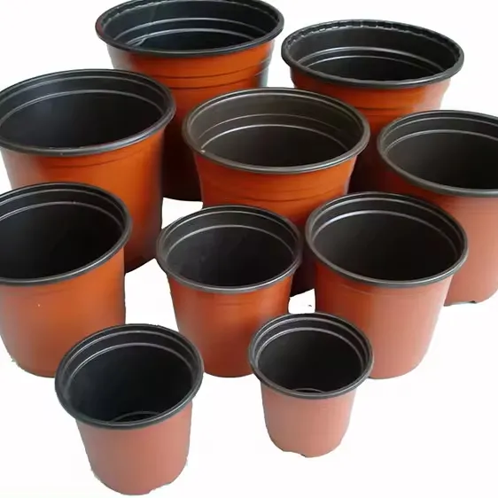 Pots de fleurs en plastique souple et léger de couleur double pour semis de plantes de jardin à la maison pour pépinières et fermes