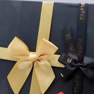 Scatola regalo incrociata di alta qualità cravatta nastro di raso Pre-legato <span class=keywords><strong>fiocco</strong></span> con nastro di 40cm Logo personalizzato per confezione regalo - Product Image 5