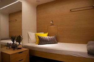 High End Electronic Coded Lock Smart Sleepbox With <b>Single</b> <b>Bed</b> 2 Door Youth Hostel Capsule Hotel Sleeping Pods & Stable W - Product Image 4