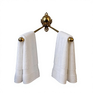 Antique Brass Wall Mounted Towel Rack Triangular Shape <b>Rust</b> Resistant Bathroom Towel Holder Easy To Clean Royal Decoration Items - Product Image 1