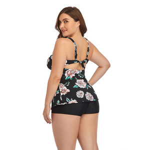 Traje de Baño Vintage de Dos Piezas, Tankini Retro Floral para <span class=keywords><strong>Mujer</strong></span>, Traje de Baño de Talla Grande con Push-Up, Ropa de Playa 2021, Venta al por Mayor - Product Image 3