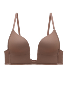 Womens Seamless Low <strong>Back</strong> <strong>Bra</strong> Wire Lifting Deep U Shaped Plunge Backless <strong>Bra</strong> <strong>With</strong> Convertible <strong>Clear</strong> <strong>Straps</strong> - Product Image 4
