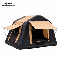 Tente gonflable de luxe 3 saisons à toit plat en toile imperméable PVC, portable, pliable, respirante 3.5