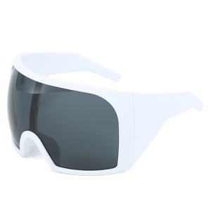 Tendance 2024 Uv400 une pièce enveloppante Logo personnalisé concepteur en gros coupe-vent Y2k lunettes surdimensionnées grandes lunettes de soleil 2024 - Product Image 4