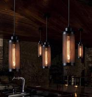 Abat-jour en métal noir style industriel rétro avec support de lampe E27, décoration suspendue pour salles à manger et salons