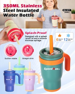 Vaso Térmico de Doble Pared para Café, 350 ml, Taza Aislada de Acero Inoxidable con Pajita - Product Image 2