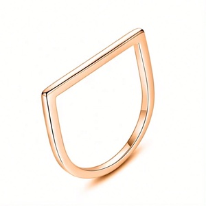 <b>Custom</b> Jewelry Wholesale 925 Sterling Silver 14K Gold Vermeil Bar Square Simple <b>Ring</b> for Women - Product Image 3