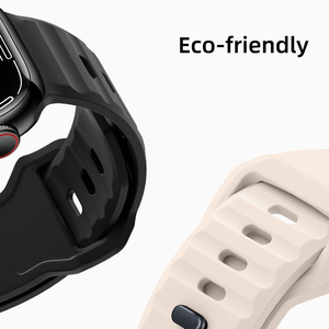 Bracelet de montre connectée respirant en silicone pour <span class=keywords><strong>Apple</strong></span> <span class=keywords><strong>Watch</strong></span> 11 10 9 8 7 6 5 4 3 2 1 Ultra 2 3, impression personnalisée du logo, OEM ODM - Product Image 5