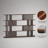Meuble de rangement de luxe en bois grainé, finition cristal, étagère de présentation en MDF de qualité E1, mobilier moderne et minimaliste pour la maison