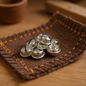 Campanelle Ilan Cascabel 30mm 4 pezzi Placcate Argento per Abbigliamento - Product Image 3