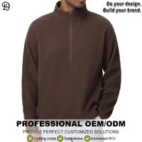 Personnalisé Hommes Demi Zip Surdimensionné Polaire Active Sweat-shirt Décontracté Pull Haut Col Montant Hiver Sherpa Chaud Avec Poche