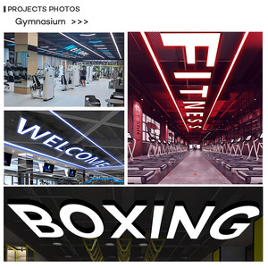 Tùy chỉnh thư treo đèn RGB/RGBW màu có thể thay đổi hiệu ứng văn phòng nhôm <span class=keywords><strong>Led</strong></span> tuyến tính ánh sáng mặt dây chuyền - Product Image 5