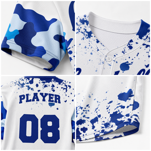 Maillot de baseball personnalisé en gros pour hommes, uniforme d'équipe à manches courtes entièrement boutonné avec logo, nom, numéro et motif personnalisés - Product Image 2