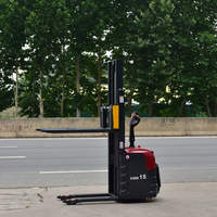 Gerbeur électrique 1000 kg CDD10 48V 32AH avec batterie au plomb, chariot élévateur à conducteur assis, fourches 1220 mm pour manutention en entrepôt