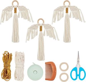 <strong>Macrame</strong> <strong>Kits</strong> <strong>for</strong> Adults <strong>Beginners</strong> Weaving Supplies with Cotton Cord Wooden Beads Wooden Rings Insturctions <strong>for</strong> DIY <strong>Macrame</strong> Decor - Product Image 5