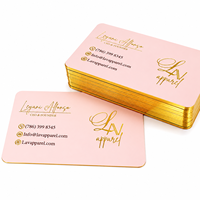 Tarjeta de Visita Personalizada de Lujo, Color Rosa, Tarjeta de Identificación VIP, Impresión de Tarjetas de Visita con Logotipo Estampado en Dorado