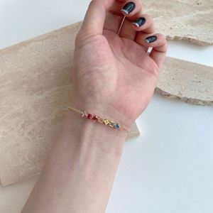 Dylam Tiny <b>Cute</b> Fashion Women Jewelry Rhodium 18K Gold Plated 5A Zirconia 925 Sterling Silver Link Chain <b>Bracelet</b> - Product Image 4