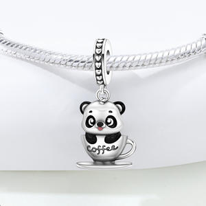 2026 Hot Selling White <b>Copper</b> Panda Beaded <b>Bracelet</b>, Unique and Versatile DIY <b>Bracelet</b> Jewelry Accessories Pendant Wholesale - Product Image 4