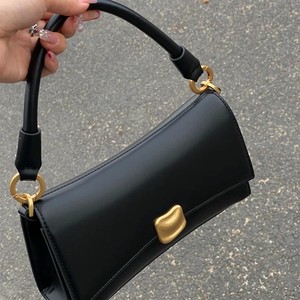 <strong>Black</strong> PU Leather Waterproof Crossbody <strong>Bag</strong> <strong>Women</strong> Niche Trendy Magnetic Clasp Winter Underarm Shoulder <strong>Bag</strong> - Product Image 4