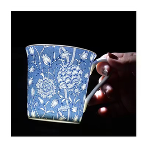 แก้วกาแฟชาสไตล์ยุโรปสมัยใหม่แบบมินิมอลสไตล์ญี่ปุ่น หลายสี ทำจากเซรามิกเนื้อละเอียด ขอบทอง ใช้ซ้ำได้ เป็นมิตรต่อสิ่งแวดล้อม ชุดของขวัญ - Product Image 2