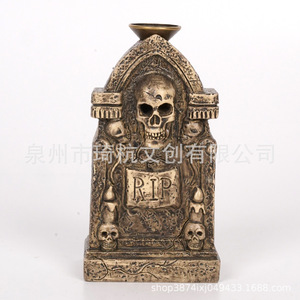 Halloween Tombstone Decoration With <b>Backflow</b> <b>Incense</b> Holder Synthetic Resins Indoor Reusable Prop For Living Room Entryway - Product Image 5