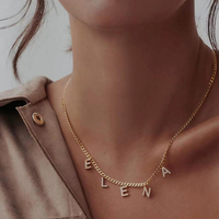 Emanco Edelstahl Micro Pave Zirkon Alphabet-Anhänger PVD A-Z Initialen-Anhänger Kleinserien Großhandel DIY Schmuckzubehör
