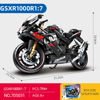 Sembo bloc 705031 Suzuki Gsxr1000r Moto modèle assemblage bricolage garçons briques 1:7 blocs de construction ensembles enfants jouets motos