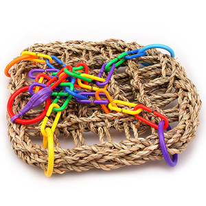 Amaca a Catena Arcobaleno per Pappagalli, Nido in Guscio di Cocco, Giocattoli con Pigne per Decorazione Gabbie di Allevamento di Pappagallini - Product Image 6