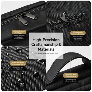 Organisateur <span class=keywords><strong>de</strong></span> voyage tout-en-un grande capacité avec miroir intégré, trousse <span class=keywords><strong>de</strong></span> toilette imperméable en polyester pour hommes et femmes - Product Image 3