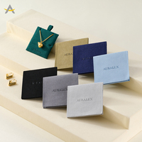 Pochette en microfibre Auralux personnalisée avec logo imprimé pour boucles d'oreilles, colliers et bijoux, avec rabat enveloppe