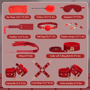 Verstelbare handboeien, halsband, enkelboeien, blinddoek, PU-veer, adult games, seksspeeltjes, bondage, BDSM-set, beperkingen voor mannen en vrouwen - Product Image 3