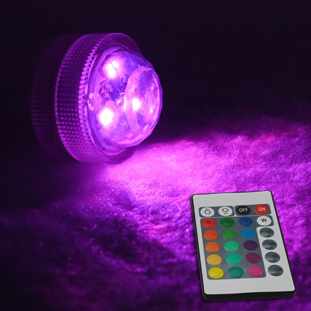 Candle Waterproof Mini LED Tea Pool Lights Remote Control LED Battery Operated Submersible Light for Wedding Flowers DIY Decor