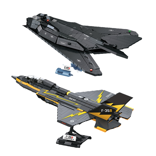 Jiexing 1:32 Scale Airplane Building Block Set with 1300 Small Plastic Blocks-Educational Construction Toy for Kids
