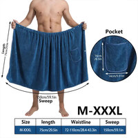 Peignoir de bain en polaire corail pour homme avec poche, séchage rapide et écologique, idéal pour la maison, le sauna, la salle de sport et la natation