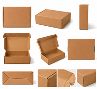 Kit d'emballage d'expédition pour e-commerce : Boîte d'expédition en carton ondulé Kraft, Enveloppe à bulles, Papier de soie, Carte de remerciement, Étiquettes volantes, Autocollants