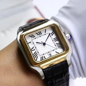 Nouvelle montre de luxe pour homme, design rectangulaire, cadran numérique, aiguilles, boîtier en acrylique, bracelet en silicone, tendance unisexe - Product Image 4