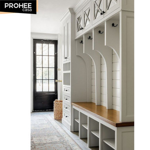 Armoires de salon sur mesure Armoire à chaussures en <span class=keywords><strong>bois</strong></span> massif avec portes et <span class=keywords><strong>banc</strong></span> - Product Image 4