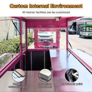 JINLIJING Remorque à café à 3 roues, bar mobile, tuk-tuk, camion de nourriture, barbecue rose, moto, tricycle électrique, chariot de nourriture - Product Image 3