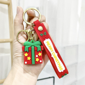 Trendy Eco-Friendly Coin Holder Christmas Keychain Pendant Cartoon Bag PVC Creative Christmas Gift Key Ring Small Wholesale - Product Image 3