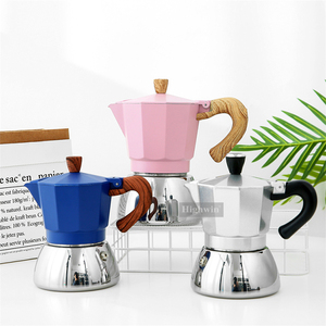 Cafetera <span class=keywords><strong>Moka</strong></span> HIGHWIN OEM ODM de Aluminio para Estufa, Compatible con Inducción, Multicolor, para Hogar y Cafetería - Product Image 2