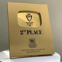 Plaque en alliage d'aluminium avec logo personnalisé, bouton de lecture, trophée en cristal, récompenses en acrylique, cadeaux pour événements d'entreprise