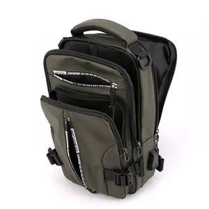 MARKSMAN-Mochila De Viaje al aire libre para hombre, bolso de pecho multifuncional con carga USB, cruzado de un solo hombro