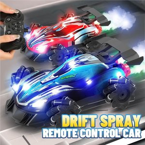 Coche de Control Remoto con Doble Pulverización y Luces, Coche RC de Acrobacias con Efectos LED Geniales y Demostración con una Sola Tecla - Product Image 2