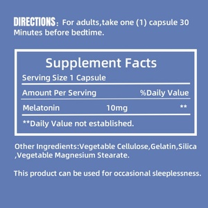 Cápsulas de Melatonina al por Mayor, 10 mg, Suplementos Naturales para Dormir para Adultos, Envío Rápido, Certificado GMP - Product Image 5