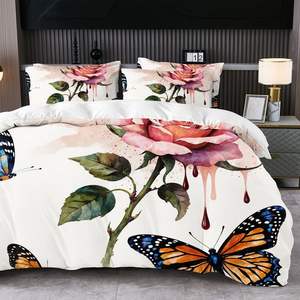 Nouvelle collection de draps et housses de <span class=keywords><strong>couette</strong></span> imprimées numériquement 5D, style tendance, tailles simple, double et grand lit, effet délavé, faible MOQ, <span class=keywords><strong>prix</strong></span> bas - Product Image 5