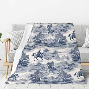 ヴィンテージ植物 & 森林動物ブランケット | 冬の室内装飾のための居心地の良いフランネル投げ - Product Image 5